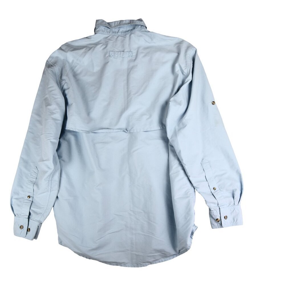 LL BEAN Men's Long Sleeve Fishing Hiking Vented Shirt Sky Blue Size Medium - Picture 7 of 8